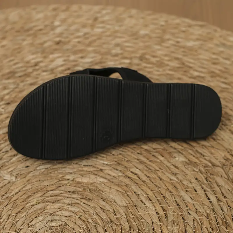 mesh slide sandals women s hollow casual loop toe flat details 4