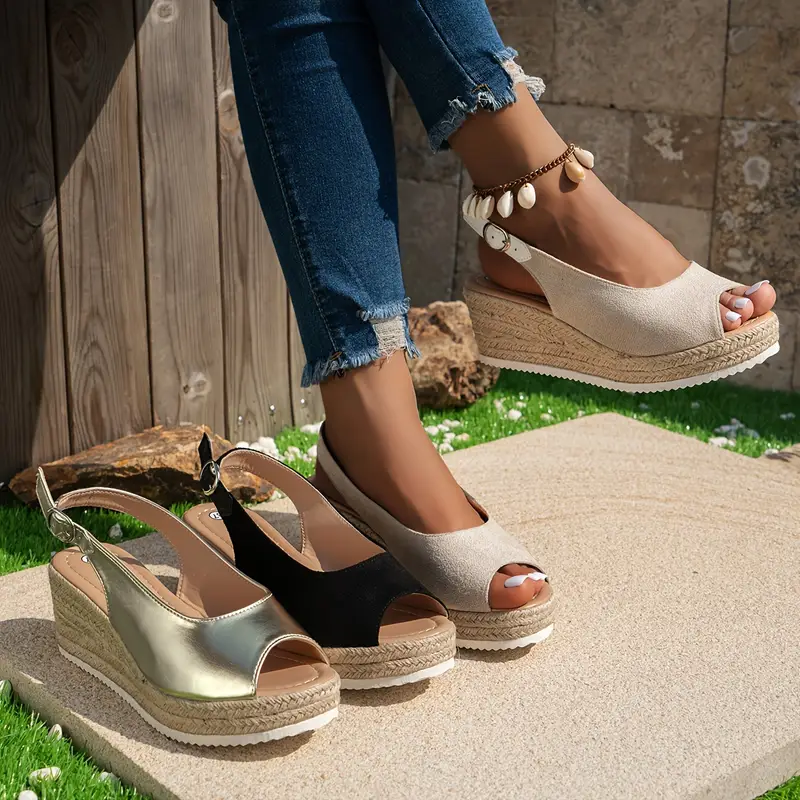 womens elegant wedge sandals comfortable fashion contrast color sandals casual summer beach outdoor shoes 5