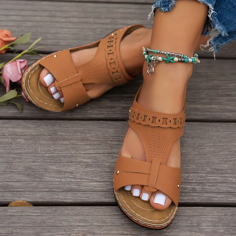 mesh slide sandals women s hollow casual loop toe flat details 9