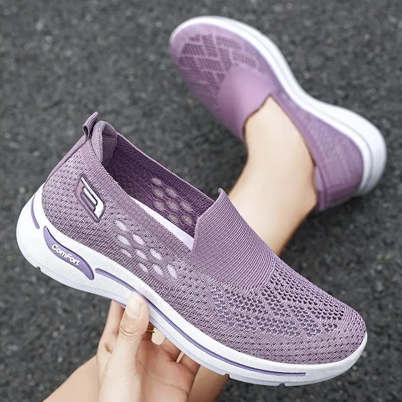 womens comfortable slip on flats casual walking shoes with rubber sole breathable fabric upper stabilizing support all season wear 35 pink 9