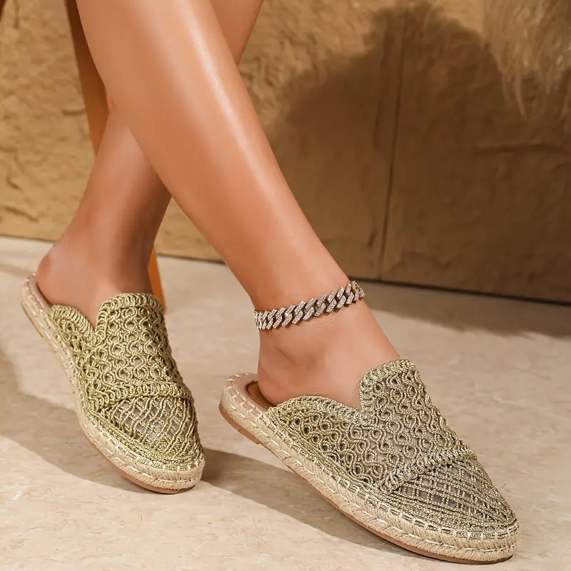 mesh slide sandals women s hollow casual loop toe flat details 5